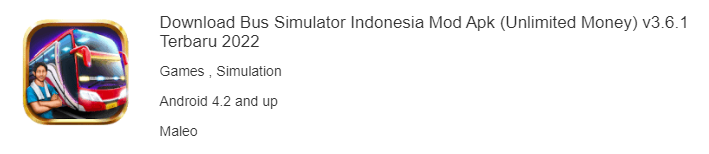 Bus Simulator Indonesia Download Unlimited Money
